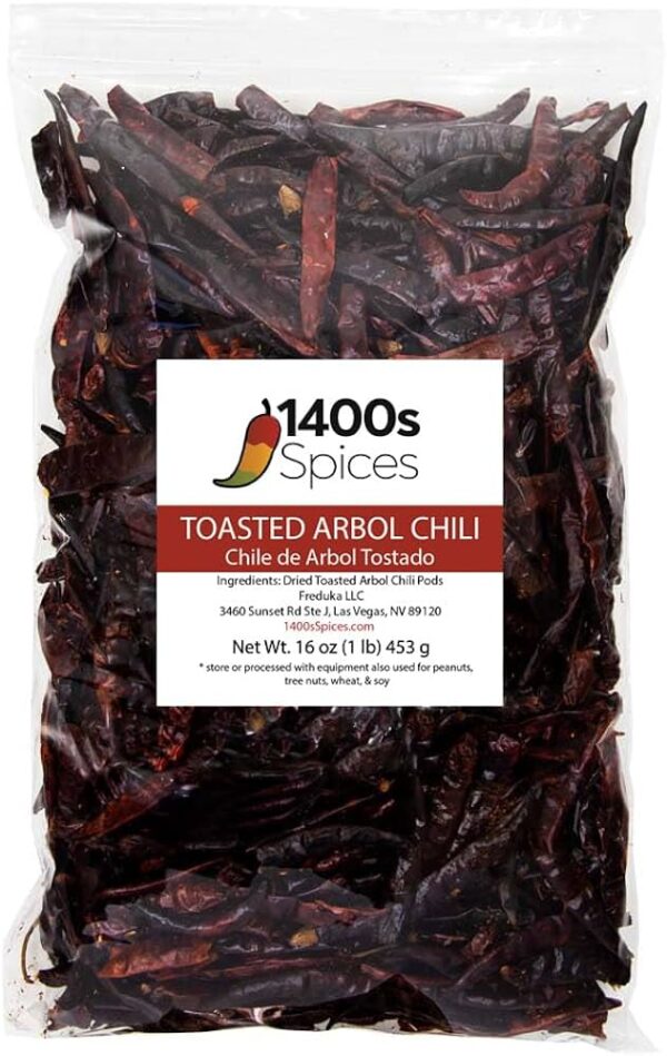 ARBOL CHILE TOSTADO SIN/CABO MEX, 1/25 LBS BOX